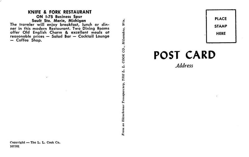 Knife & Fork Restaurant - Vintage Postcard (newer photo)